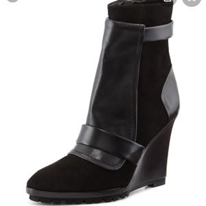 Derek Lam 10 Crosby black wedge boots